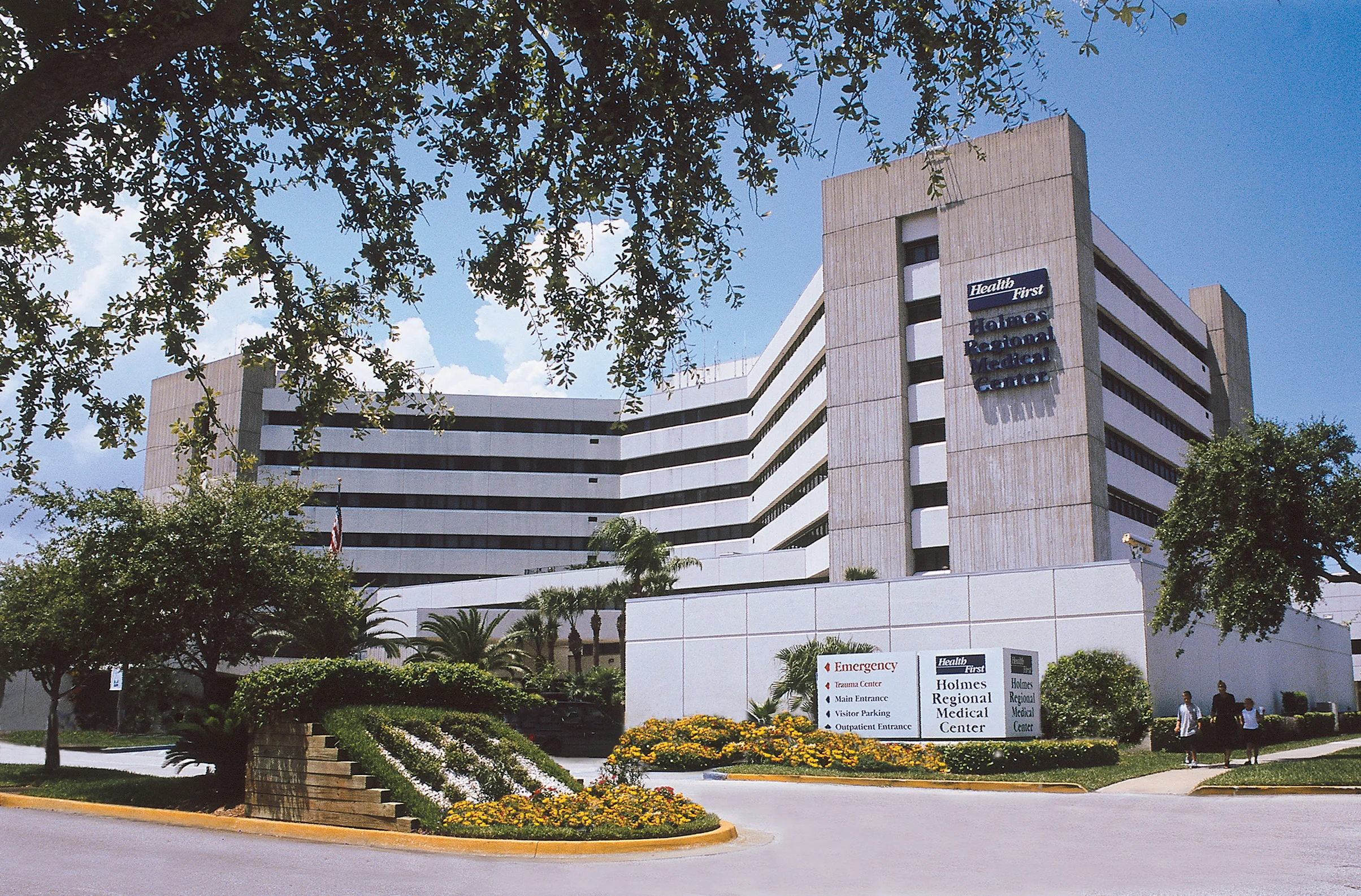 Exterior of Holmes Regional Medical Center in Melbourne, Florida.